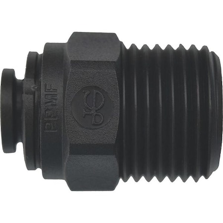 Push-Fit Adapter Fitting, 1/4 in Tube Size, Polypropylene, White, 10 PK MPN:PP010823E
