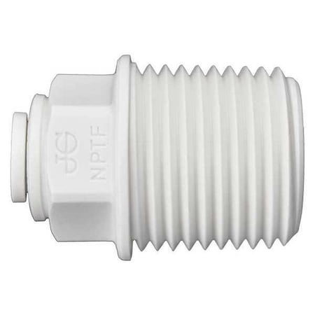 Push-Fit Adapter Fitting, 1/4 in Tube Size, Polypropylene, White, 10 PK MPN:PP010824W