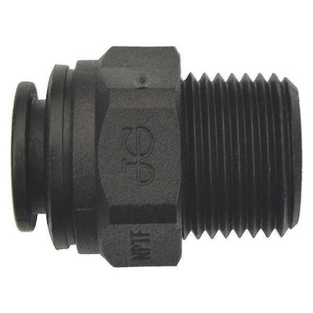 Push-Fit Adapter Fitting, 3/8 in Tube Size, Polypropylene, White, 10 PK MPN:PP011223E