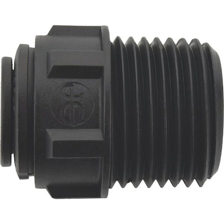 Push-Fit Adapter Fitting, 3/8 in Tube Size, Polypropylene, Black, 10 PK MPN:PP011224E