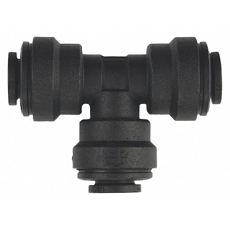 Push-Fit Tee Fitting, 1/4 in Tube Size, Polypropylene, Black, 10 PK MPN:PP0208E