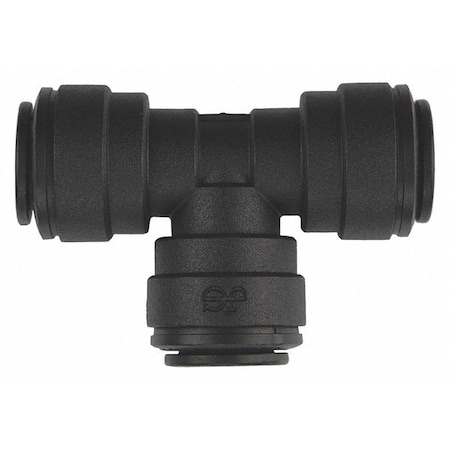 Push-Fit Tee Fitting, 3/8 in Tube Size, Polypropylene, Black, 10 PK MPN:PP0212E