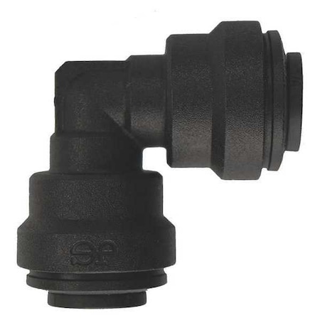 Push-Fit Elbow Fitting, 1/4 in Tube Size, Polypropylene, Black, 10 PK MPN:PP0308E