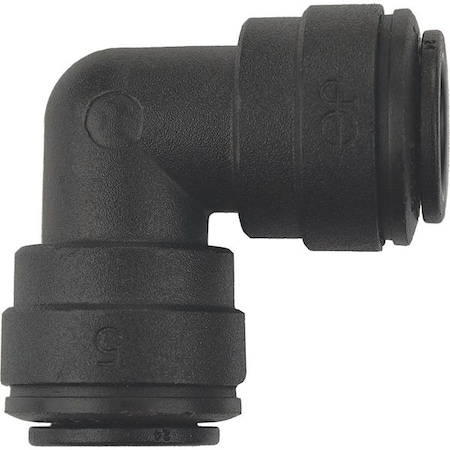 Push-Fit Elbow Fitting, 3/8 in Tube Size, Polypropylene, Black, 10 PK MPN:PP0312E