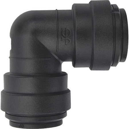 Push-Fit Elbow Fitting, 1/2 in Tube Size, Polypropylene, Black, 10 PK MPN:PP0316E