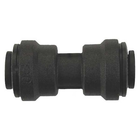 Push-Fit Union Fitting, 1/4 in Tube Size, Polypropylene, Black, 10 PK MPN:PP0408E