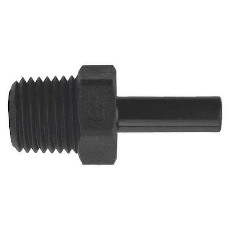 Push-Fit Adapter Fitting, 3/8 in Tube Size, Polypropylene, White, 10 PK MPN:PP051223E