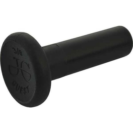 Push-Fit Fitting Plug, 3/8 in Tube Size, Polypropylene, Black, 10 PK MPN:PP0812E