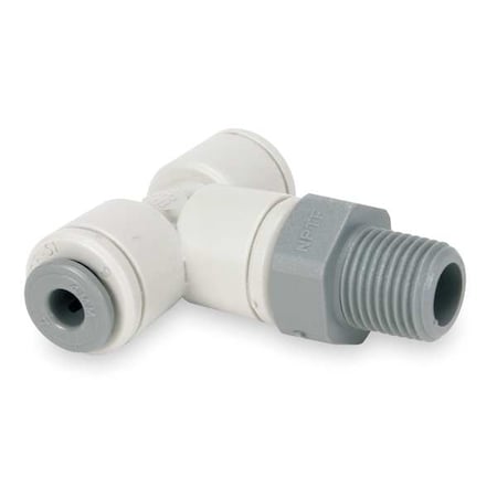 Push-Fit Tee Fitting, 1/4 in Tube Size, Polypropylene, White, 10 PK MPN:PP100821W-PK10