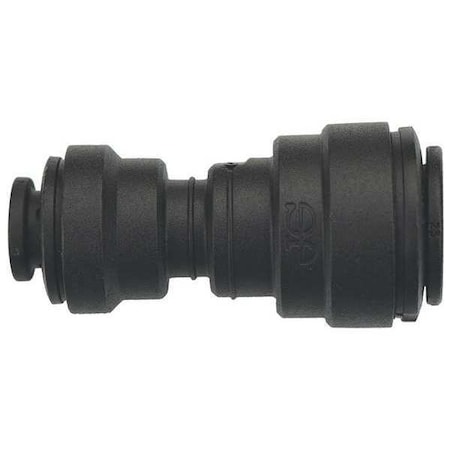 Push-Fit Union Fitting, 1/4 in, 3/8 in Tube Size, Polypropylene, Black, 10 PK MPN:PP201208E