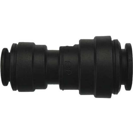 Push-Fit Union Fitting, 1/2 in, 3/8 in Tube Size, Polypropylene, Black, 10 PK MPN:PP201612E