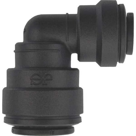 Push-Fit Elbow Fitting, 1/4 in, 3/8 in Tube Size, Polypropylene, Black, 10 PK MPN:PP211208E