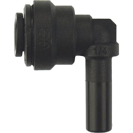 Push-Fit Elbow Fitting, 1/4 in Tube Size, Polypropylene, Black, 10 PK MPN:PP220808E