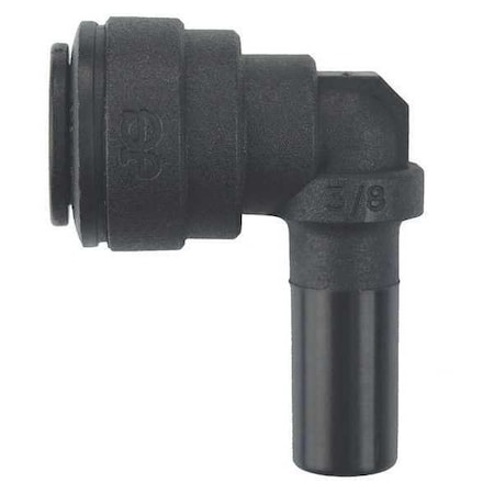 Push-Fit Elbow Fitting, 3/8 in Tube Size, Polypropylene, Black, 10 PK MPN:PP221212E