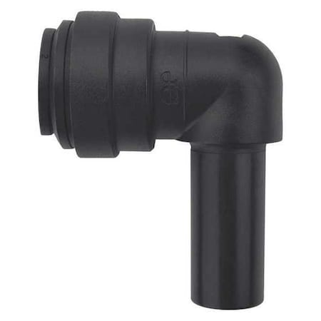 Push-Fit Elbow Fitting, 1/2 in Tube Size, Polypropylene, Black, 10 PK MPN:PP221616E