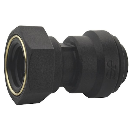 Push-Fit Adapter Fitting, 1/4 in Tube Size, Polypropylene, Black, 10 PK MPN:PP450821E