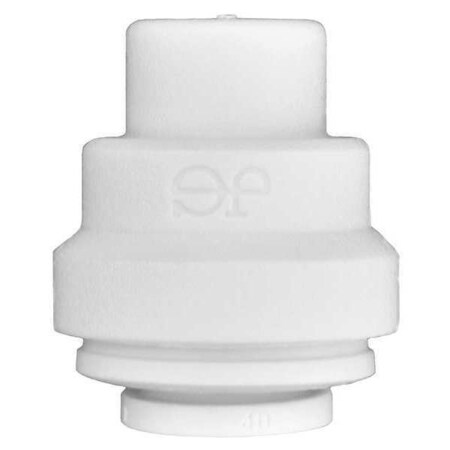 Push-Fit Fitting Cap, 1/4 in Tube Size, Polypropylene, White, 10 PK MPN:PP4608W