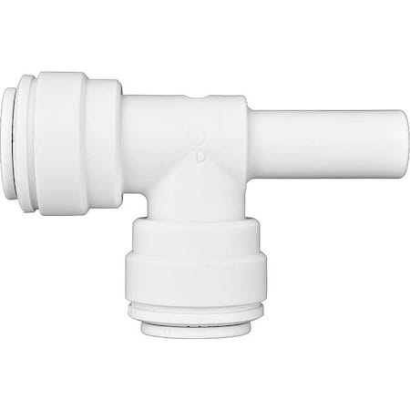 Push-Fit Tee Fitting, 3/8 in Tube Size, Polypropylene, White, 10 PK MPN:PP531212W