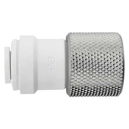 Push-Fit Adapter Fitting, 1/4 in Tube Size, Polypropylene, White, 10 PK MPN:PP6008IU9W