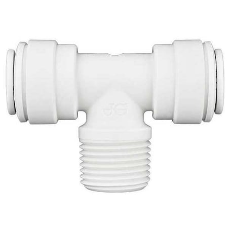 Push-Fit Tee Fitting, 3/8 in Tube Size, Polypropylene, White, 10 PK MPN:PP641223W
