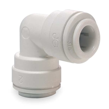 Push-Fit Elbow Fitting, 5/16 in Tube Size, Polypropylene, White, 10 PK MPN:PPM0308W-PK10