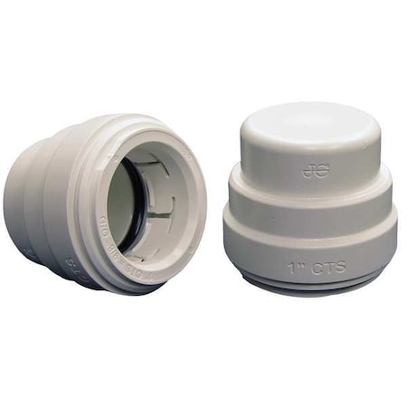 Push-Fit Fitting Cap, 1/2 in Tube Size, Polysulfone, White MPN:PSEI4620