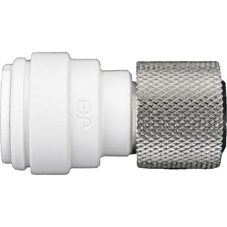 Push-Fit Adapter Fitting, 3/8 in Tube Size, Polypropylene, White, 10 PK MPN:PSEI6012U9