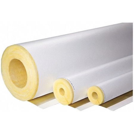 Pipe Insulation, 3 ft. L, Fiberglass, 1/2 in Wall MPN:693662