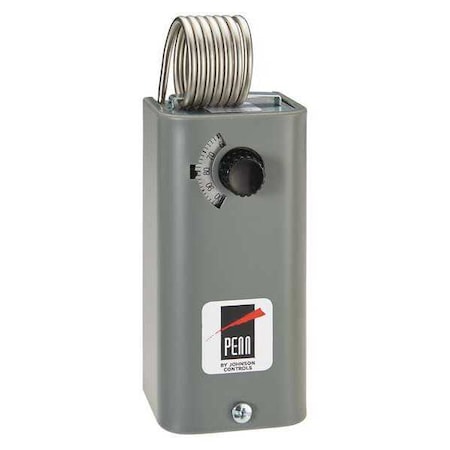 Line Voltage Mechanical Thermostat, Heat Only, 30 to 110 F, Knob, 24 to 277V AC, 1H MPN:A19BAF-1C