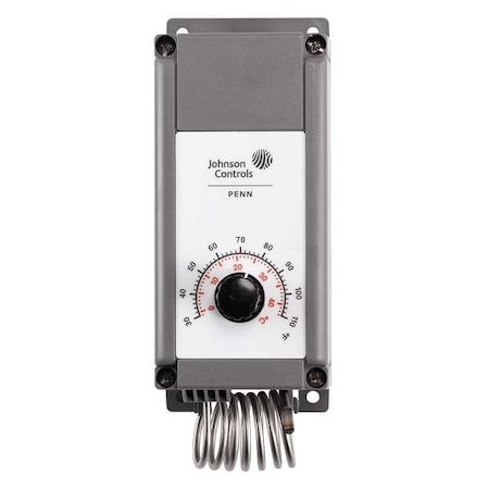Line Voltage Mechanical Thermostat, Heat or Cool, 30 to 110F, Knob, 24 to 277V AC, 1C, 1H MPN:A19PRC-1C