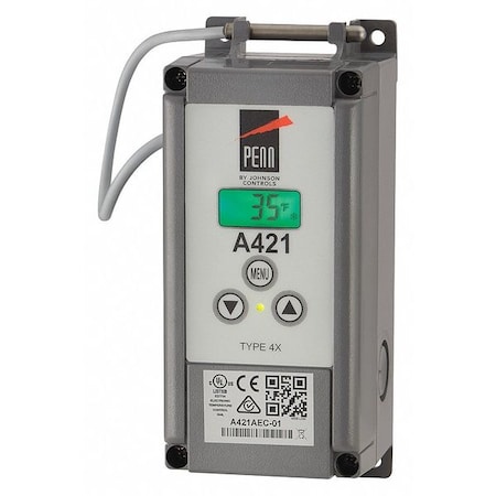 Temperature Control, Close on Rise, Open on Rise, -40 Degrees to 212 Degrees F, SPDT, 24VAC MPN:A421GEF-02C