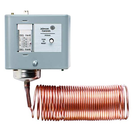 Line Voltage Mechanical Thermostat, Heat or Cool, 15 to 55F, Screwdriver, 120 to 600V AC, Manual Reset MPN:A70HA-14C