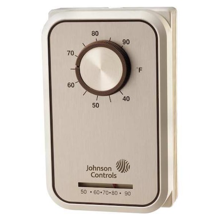 Line Voltage Mechanical Thermostat, Heat Only, 40 to 90F, Exposed Dial, 24 to 277V AC, 1H MPN:T22AAA-1C
