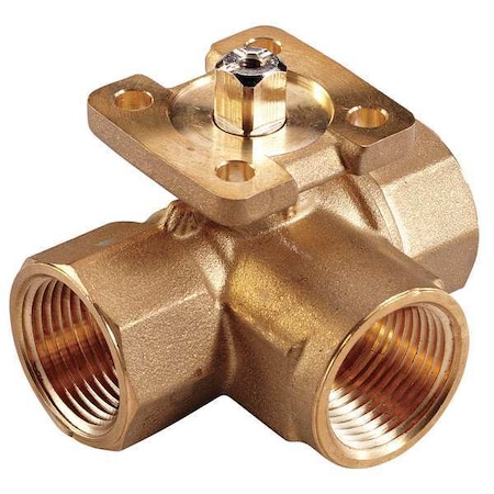 HVAC Ball Valve, Three-Way, Brass, 1 1/4 in MPN:VG1845DN