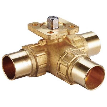 HVAC Ball Valve, Three-Way, Brass, 3/4 in MPN:VG1875BN