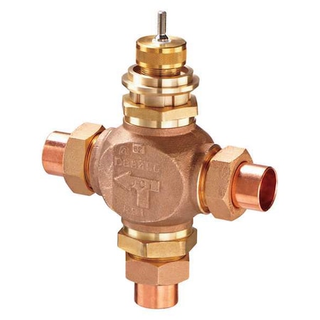 Globe Valve, 3-Way Mixing, 1/2 In, Sweat MPN:VG7882ET