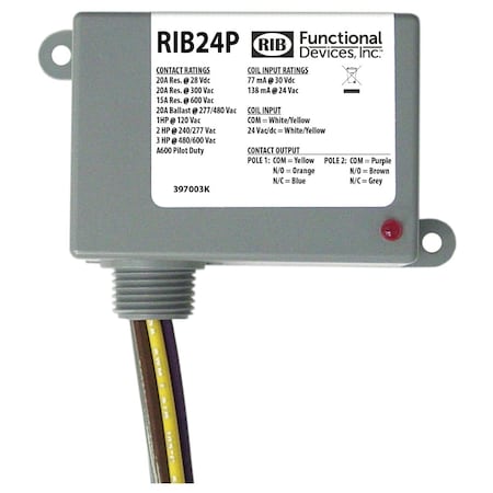 Rib 20Amp Dpdt 24 Vacdc MPN:RIB24P