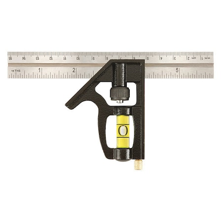 Combination Square, 6 In, Zinc MPN:406EM
