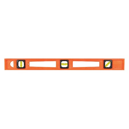 Level, Plastic, 24 In L, 3 Vials, Orange MPN:7724-O
