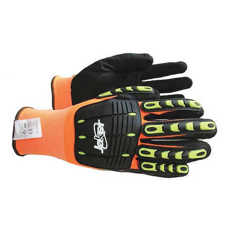 Large High Visibility Orange Impact Gloves, PR MPN:MX1185#9
