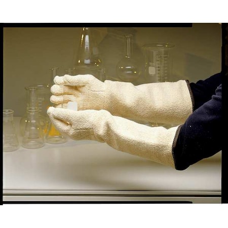 Heat Resistant Gloves, Terry Cloth, 250 Degrees F Max Temp., White, One Size Fits Most, 1 PR MPN:422-5-LS