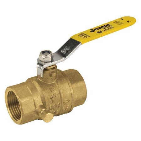 LF Brass Ball Valve, w/Side Tap, NPT, 3/4