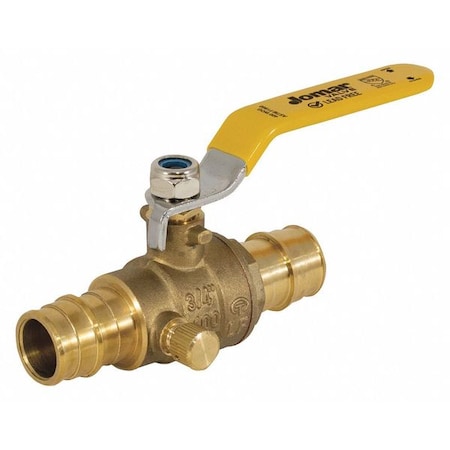 LF Brass Cold Exp PEX Vlve, w/Drain, 3/4