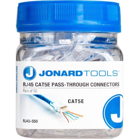 RJ45 CAT5/5E Pass-Through Connecto, PK 50 MPN:RJ45-550