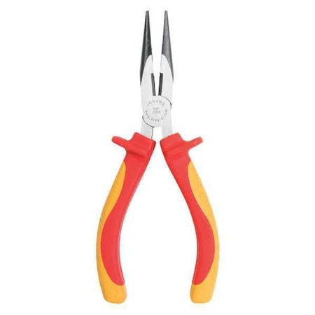 6 1/2 in Long Nose Plier, Side Cutter Cushion Grip Handle MPN:INP-2065