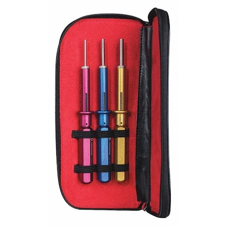 Pin Extraction Removal Tool Kit, Front Release, Contact Size 12, 16, 20, Number of Pieces 3 MPN:KR-260