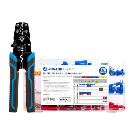 Solderless Ring/Lug Terminal Kit with Crimper MPN:TCK-178X