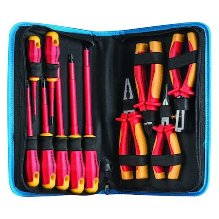 11 pc Insulated Tool Set, Includes Pliers and Screwdrivers, SAE MPN:TK-110INS