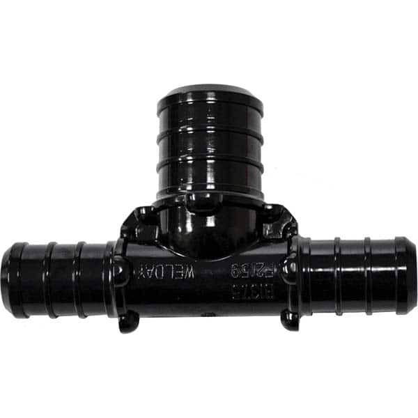 Plastic Pipe Fittings, Fitting Type: Reducer , Fitting Size: 3/4 x 1/2 x 1/2 in , End Connection: Pex , Color: Black  MPN:C76765