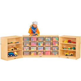 Jonti-Craft® 20 Cubbie Triple Mobile Fold-N-Lock w/Clear Trays96